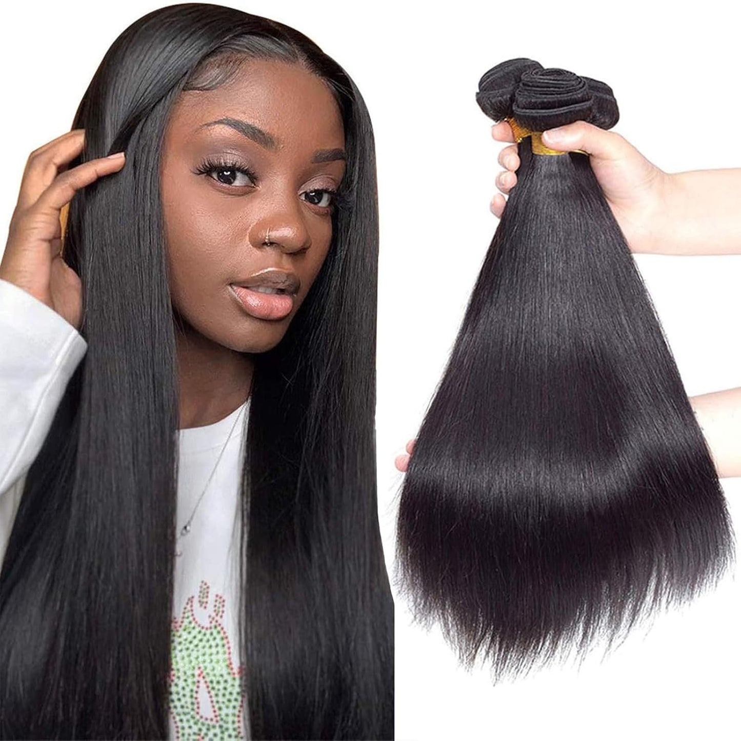 Brazilian Human Hair Bundle And Closed Suit Belt T Part Lace Closed Suit Human Hair Extension