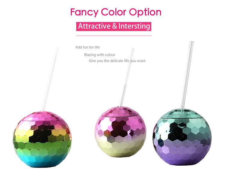 20 Oz Disco Ball Wine Glass With Lid Straw Disco Ball Cup Novelty Custom Party Drink Plastic Disco Ball Cup
