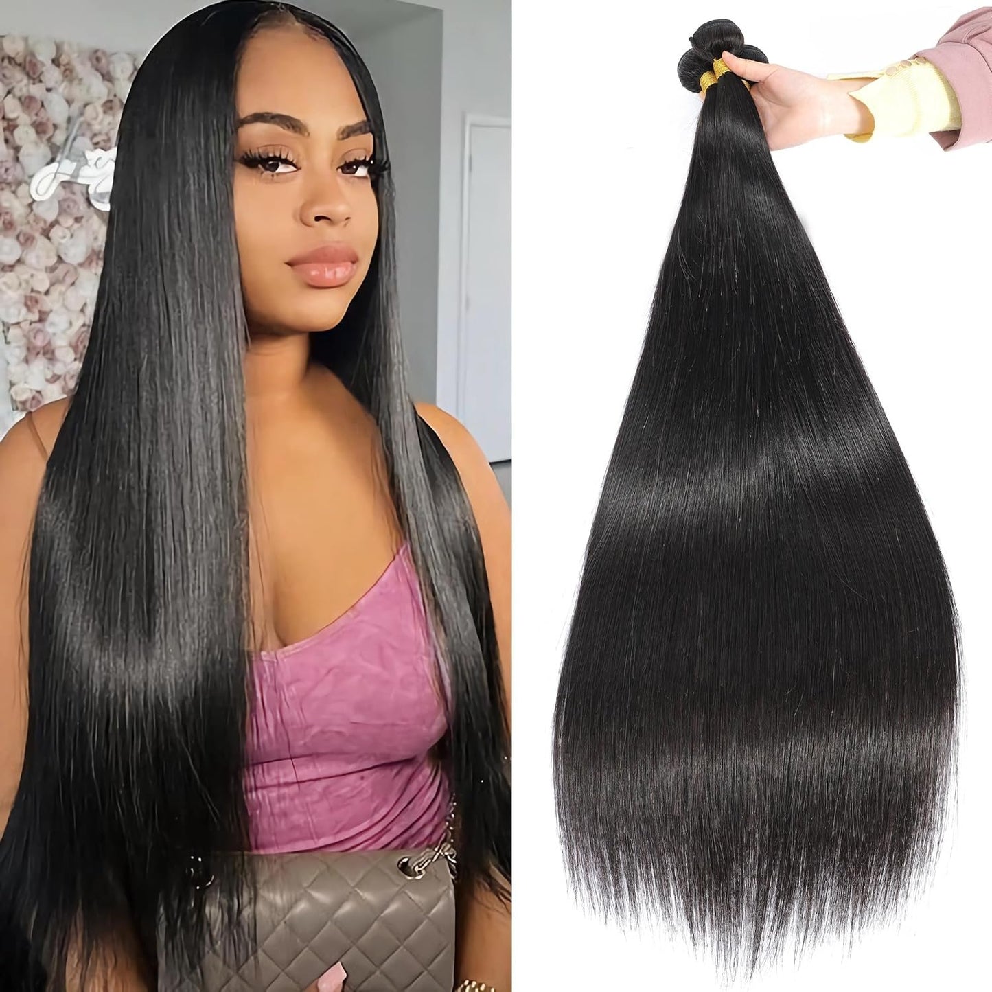 Brazilian Human Hair Bundle And Closed Suit Belt T Part Lace Closed Suit Human Hair Extension