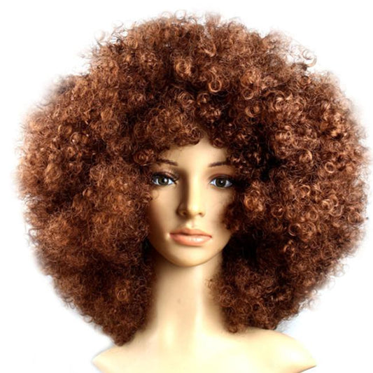 Short African Style Abnormal Curly Hair Suit Explosions Head Actor's Ball Party American High Temperature Silk Synthetic Fiber Fan Hair