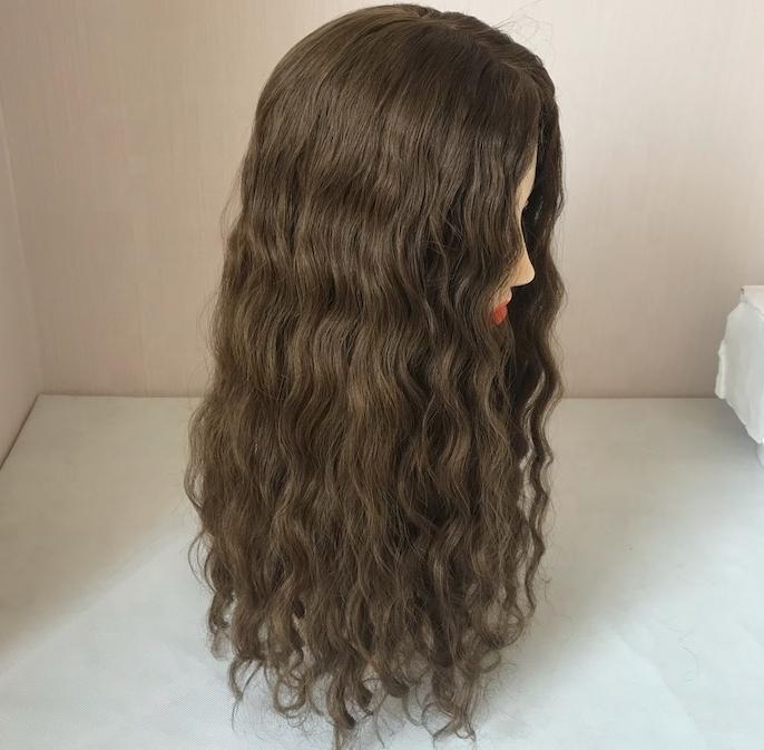 16 "Skin Base Virgin Hair Blonde Highlight Top With 5 Silk Top