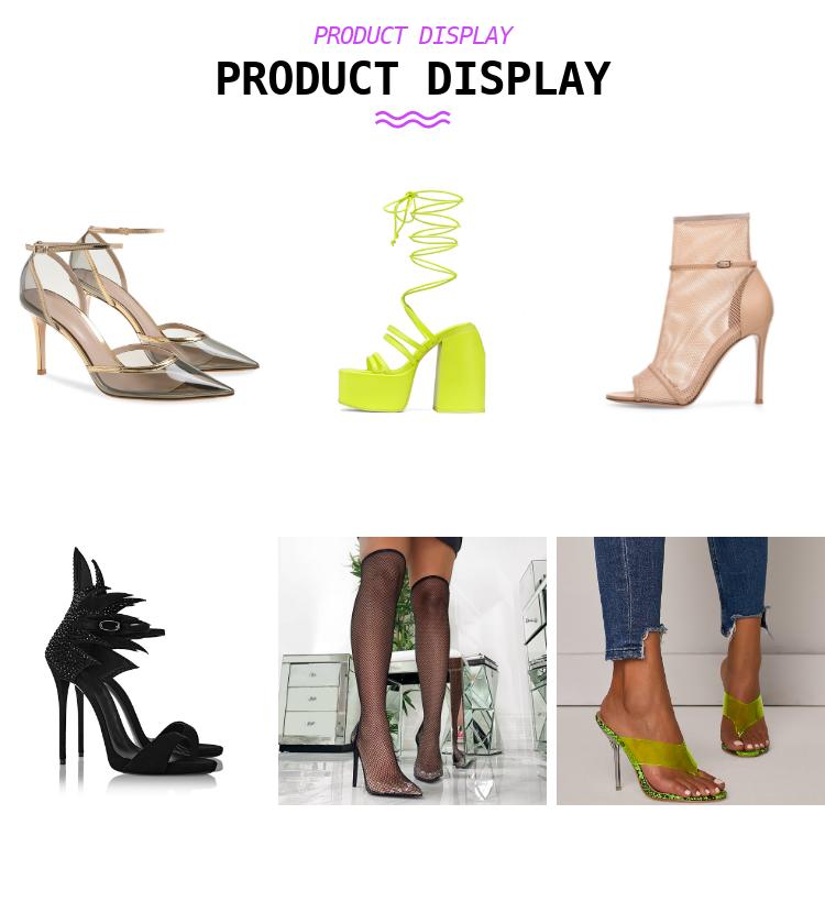 Fashion Hot Sale 2023 New High Heel Shape Heel Elastic Step With Comfortable Sandals Size 35-42