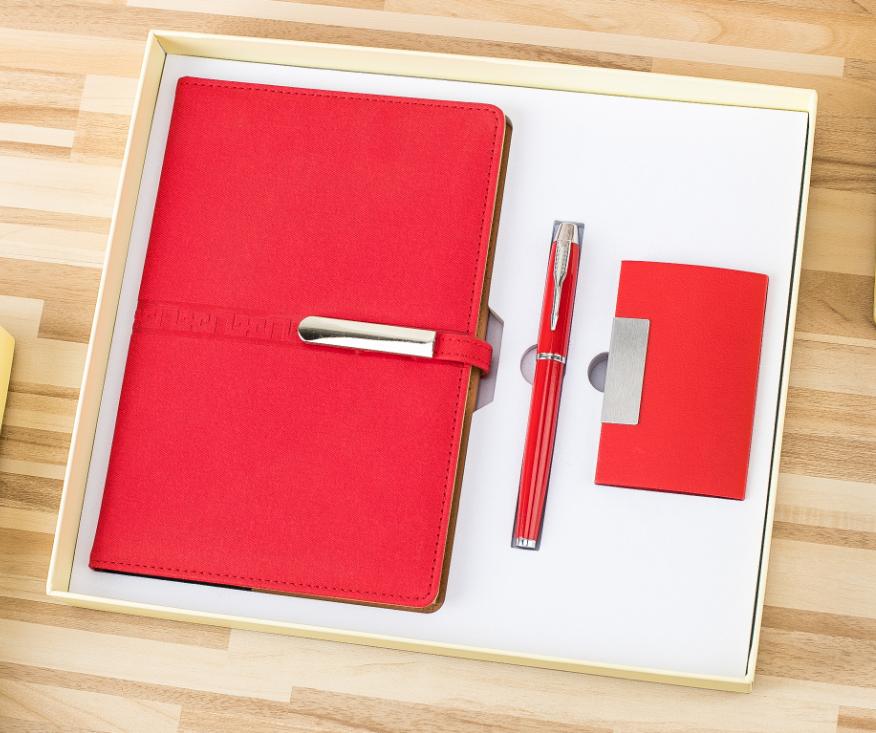 Corporate Gift Souvenirs Customized Logo For Guests Notebook Journal With Pen And Flask Umbrella USB Power Bank