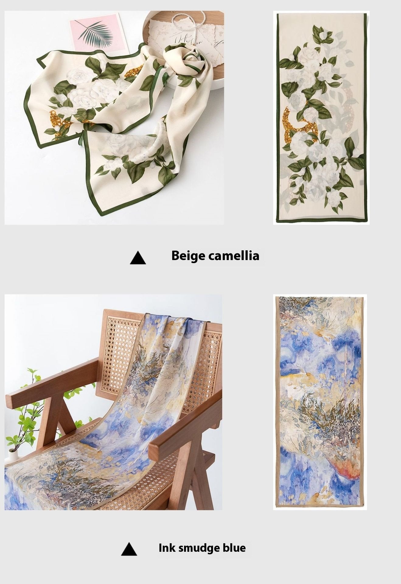 Spring And Summer Women's Silk Scarf All-match Gradient Printing Long Shawl Dual-purpose Square Sunscreen Adult Section