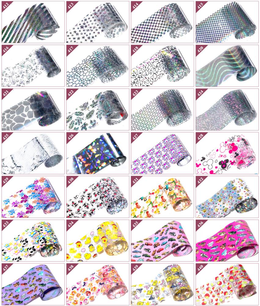 Wholesale Over 400 Design Plastic Paper Nail Transfer Foil Sticker Decals In Stock