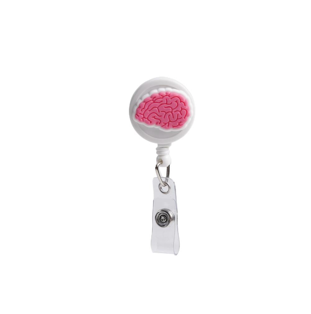 Bestom MOQ 100 32mm Silicone Nurse Accessories Gift ID Card Badge Retractable Reel, Heart-shaped Stethoscope Badge Holder