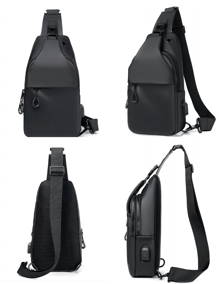 Casual Fashion Multifunctional Chest Bag Shoulder Bag Waterproof Chest Crossbody Bag With USB For Young Men