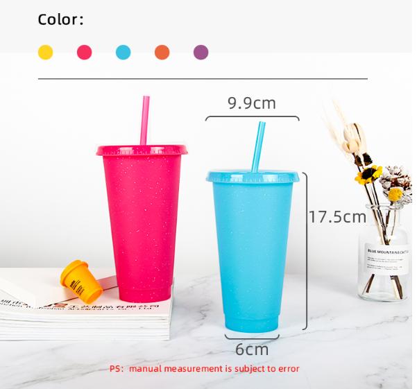 Hot Sale Bisphenol A Free Reusable Drinking Cold Cup 16 Oz/24 Oz Polypropylene Frosted Plastic Cup With Lid And Straw