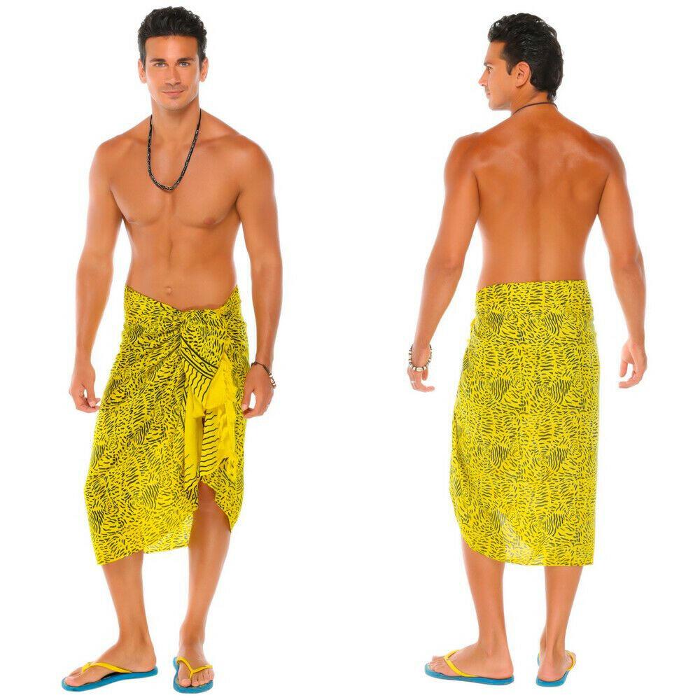 Custom Logo Design Summer Fashion Swimsuit Shawl Floral Print Beach Lavalava Hawaiian Apron For Men