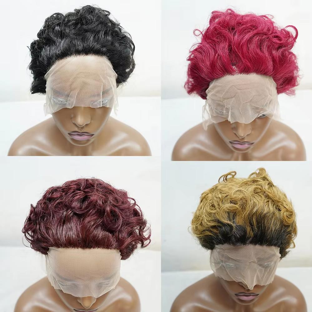 Popular European And American African Short Curly Hair Wig Wool Roll Various Colors African Women Short Elf Curly Hair Wig