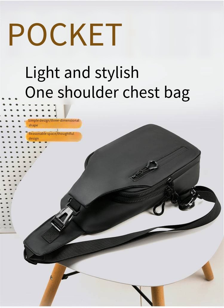 Fashion Outdoor Large Capacity Waterproof USB Charging Port Men Chest Bag Messenger Bag Wholesaler Manufacturer New Design