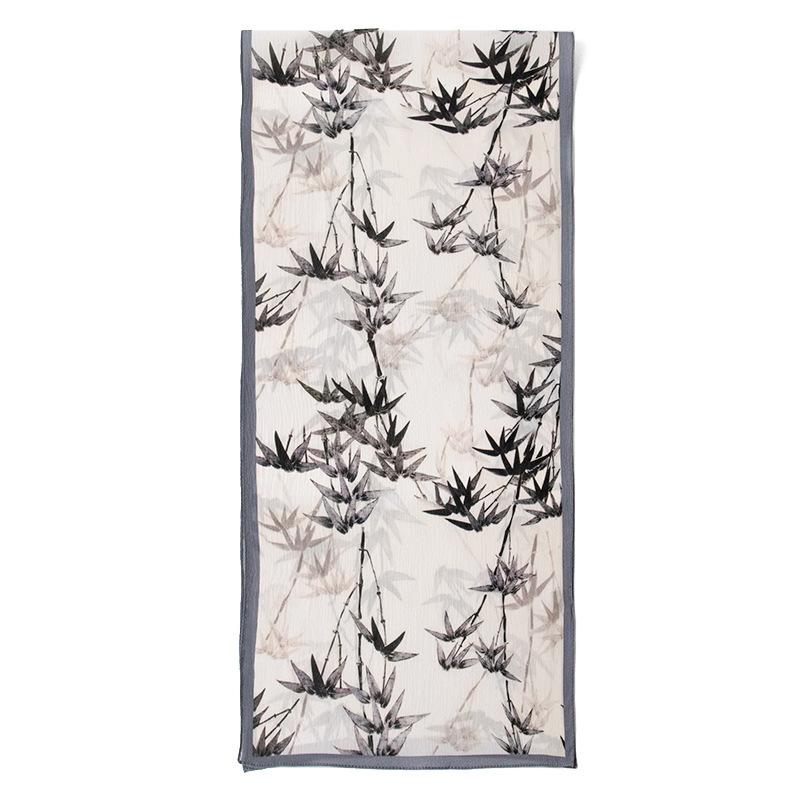 Spring And Summer Women's Silk Scarf All-match Gradient Printing Long Shawl Dual-purpose Square Sunscreen Adult Section