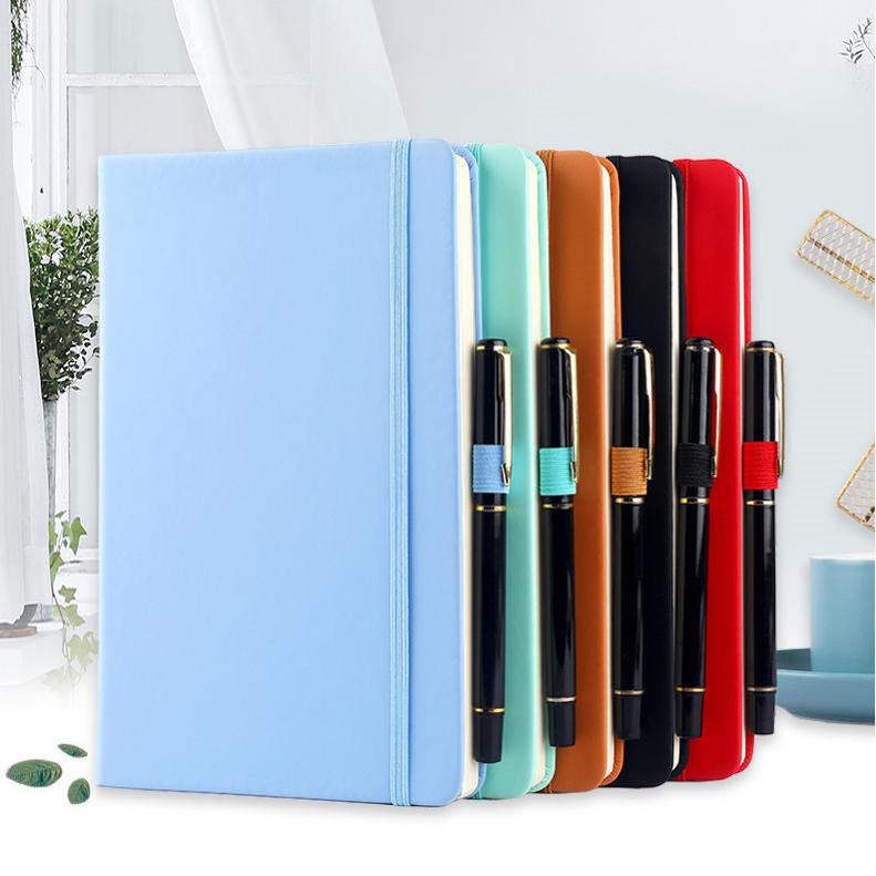 High Quality Business Office Lining Personalized Printing Notebook PU Leather Customized A5 Hardcover Journal Notebook With Logo