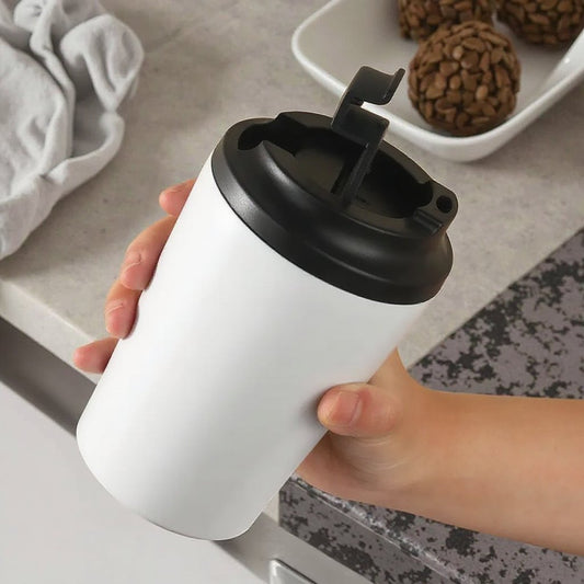 Portable 8 Oz And 12 Oz Stainless Steel Coffee Cup Double Wall Insulated Tumbler Coffee Tea Cup With Flap