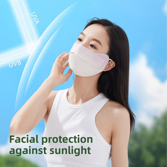 Aniou High Color Value Women's Gradient Ice Silk Sun Mask Summer UV Mask