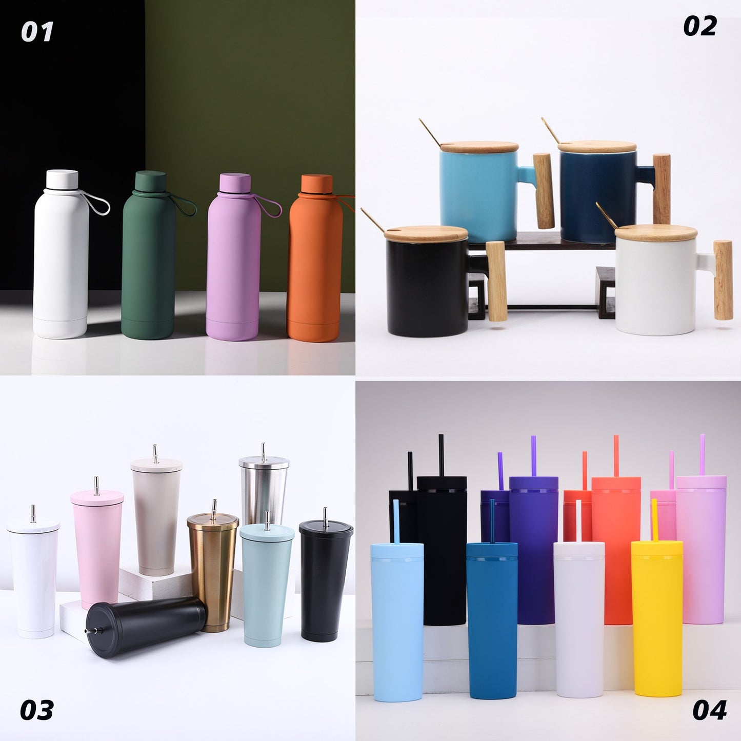 Custom Logo Gift Cup New 2024 Ceramic Logo Plastic Straw Stainless Steel Cup Variety Of Promotional Cups