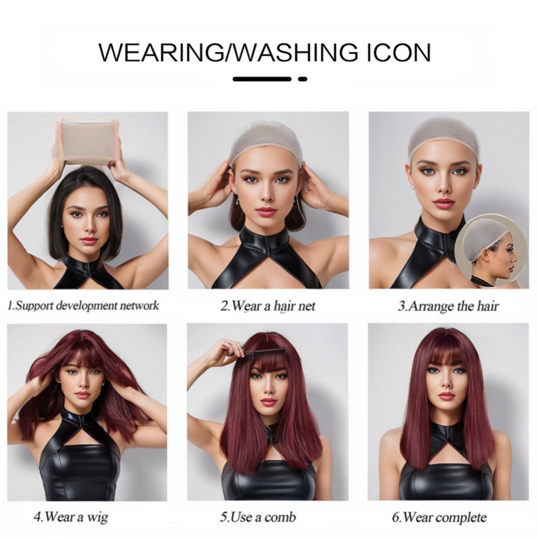 European And American Women Brown Fashion Chemical Fiber Headgear Wavy Long Curly Hair Synthetic Human Hair