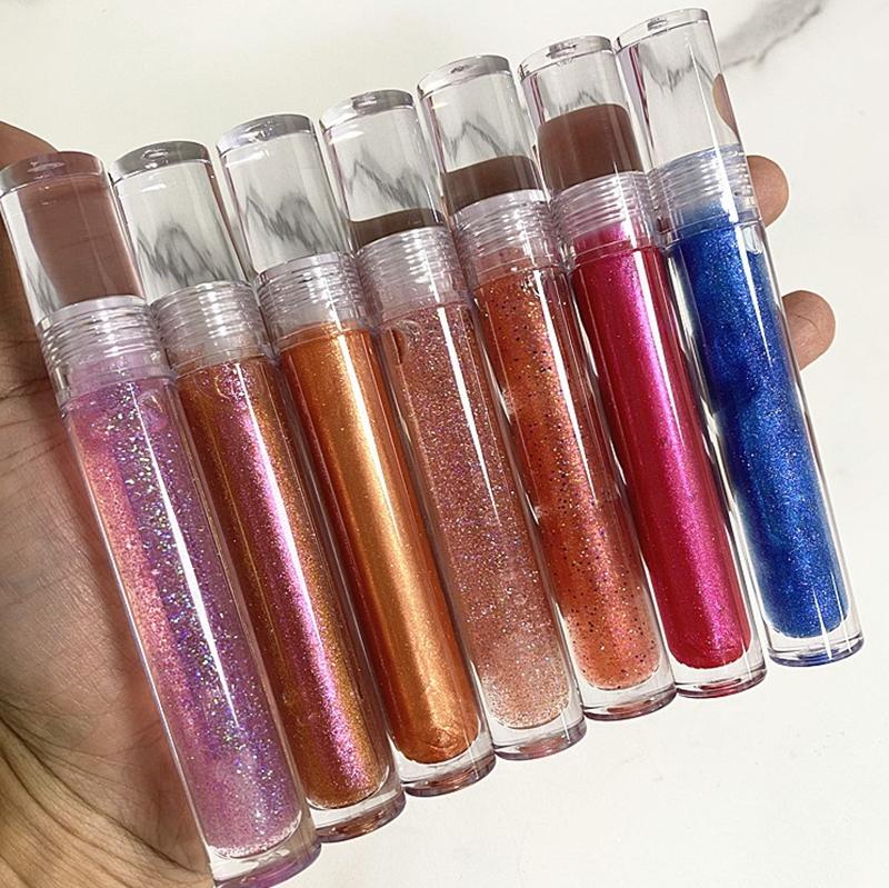 Vegetarian Waterproof Matte Liquid Lipstick Gloss Lip Gloss Custom Your Logo High Quality Heart Shape Lip Gloss Tube DIY Lip Gloss
