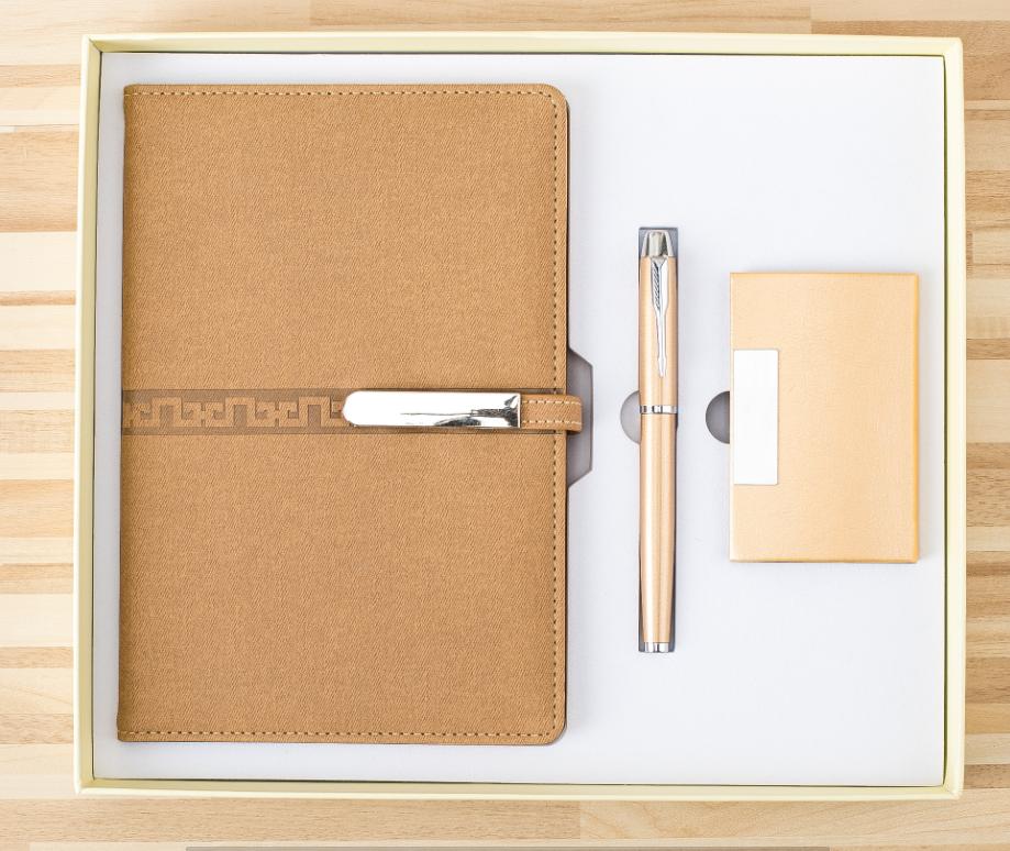Corporate Gift Souvenirs Customized Logo For Guests Notebook Journal With Pen And Flask Umbrella USB Power Bank