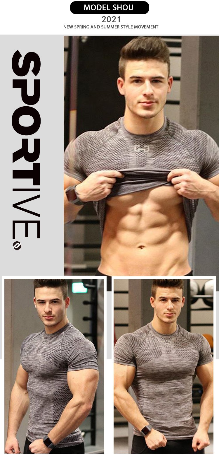 Wholesale Crew Neck Breathable Sports T-shirt Quick Dry Custom T-shirt Gym Men's T-shirt