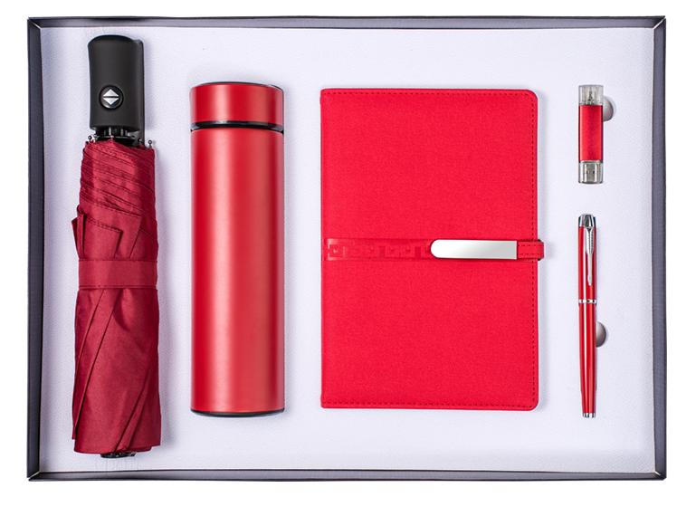 Corporate Gift Souvenirs Customized Logo For Guests Notebook Journal With Pen And Flask Umbrella USB Power Bank