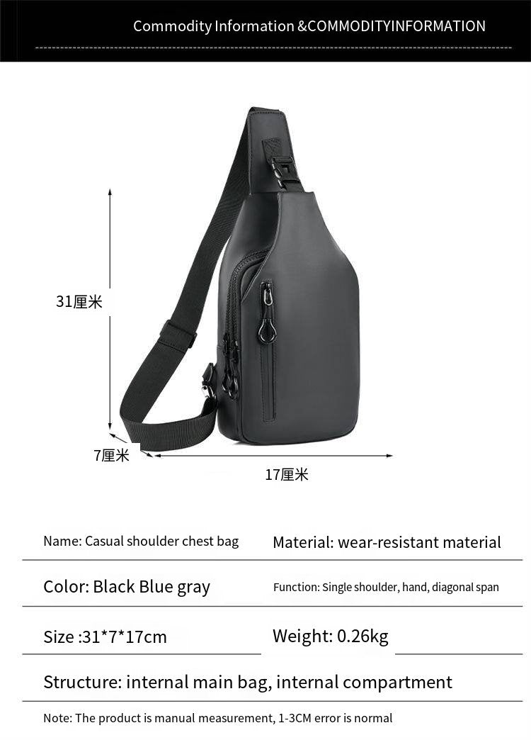 Fashion Outdoor Large Capacity Waterproof USB Charging Port Men Chest Bag Messenger Bag Wholesaler Manufacturer New Design