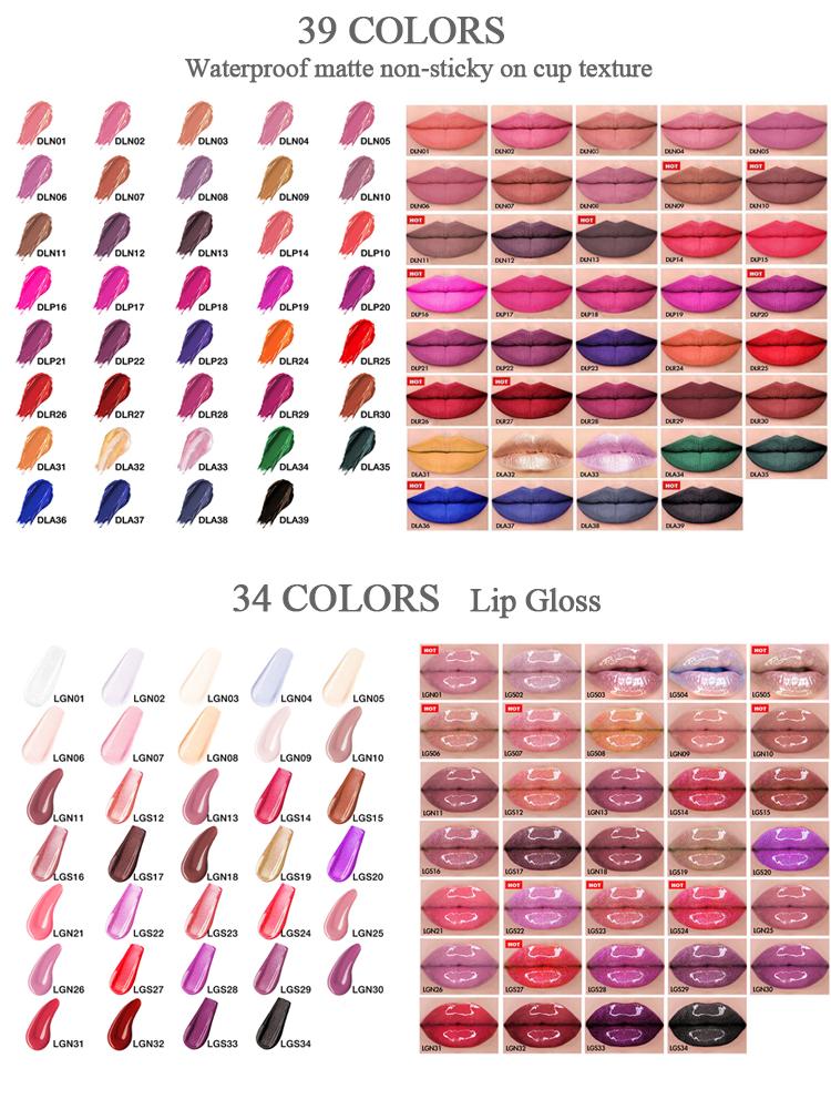 Cosmetic Lip Gloss Packaging Supplier Hot Sale Liquid Lipstick Fashion Bulk Custom Logo Matte Lip Gloss Suit