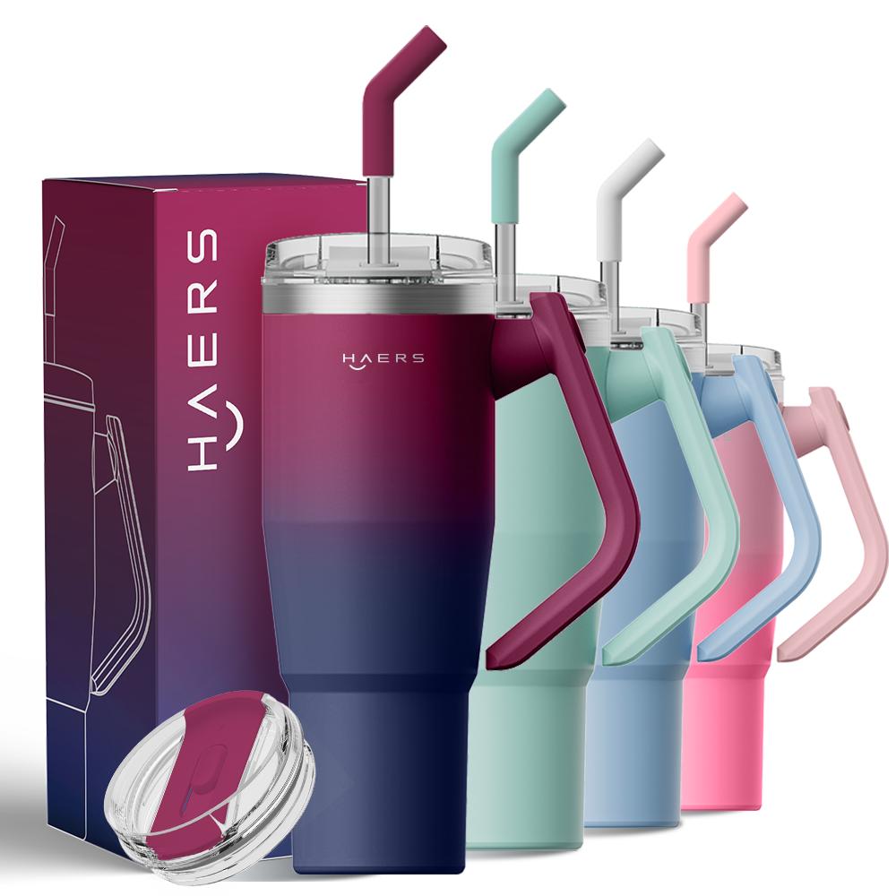 Hals Hot Sale Rotatable Handle Vacuum Metal Cold Cup Stainless Steel Travel Cup Cupping 40 Oz Thermos Cup With Lid And Straw