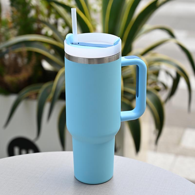 Custom Logo 40 Oz Cup H2.0 Mug 40 Oz Stainless Steel Outdoor Tumbler With Handle And Straw