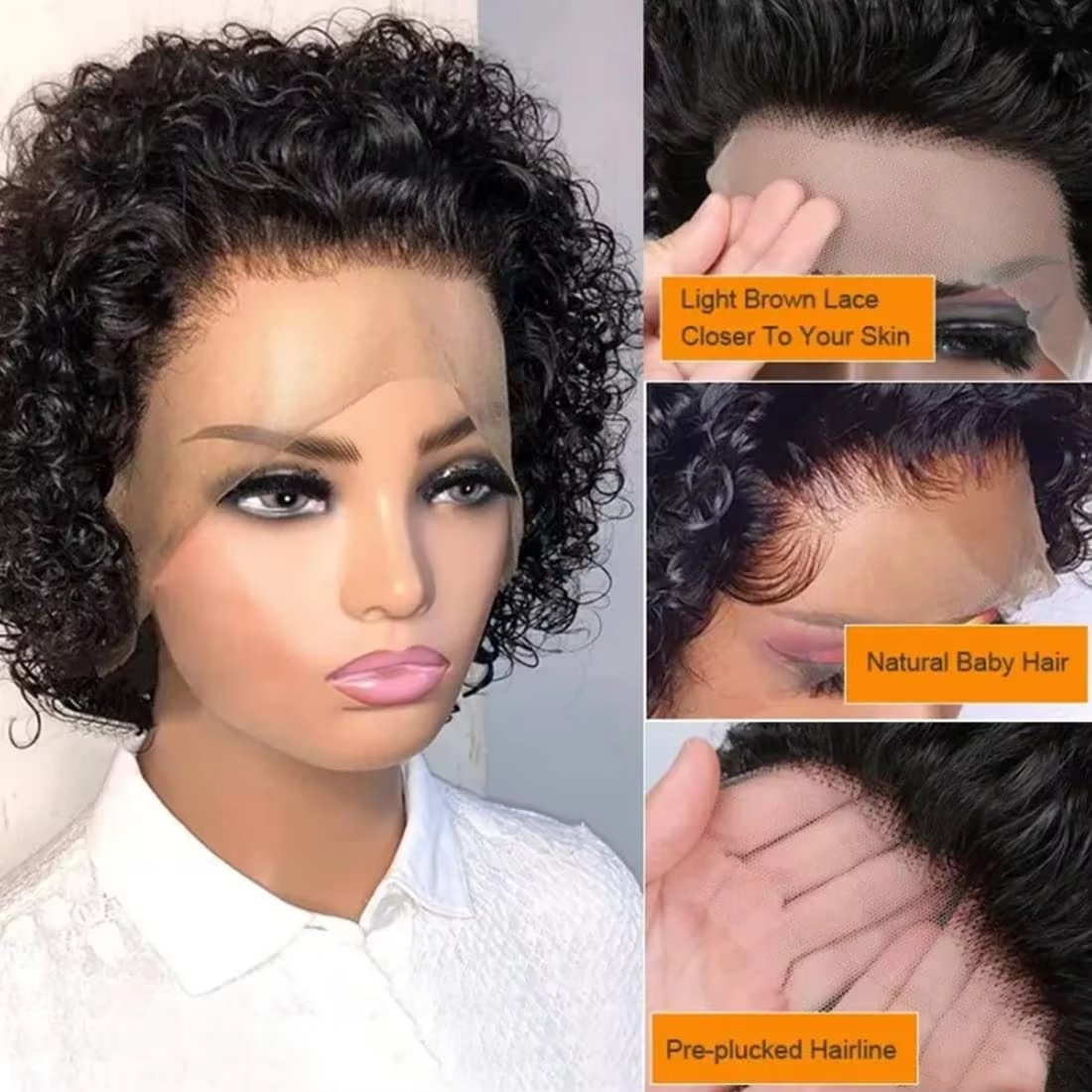 Popular European And American African Short Curly Hair Wig Wool Roll Various Colors African Women Short Elf Curly Hair Wig