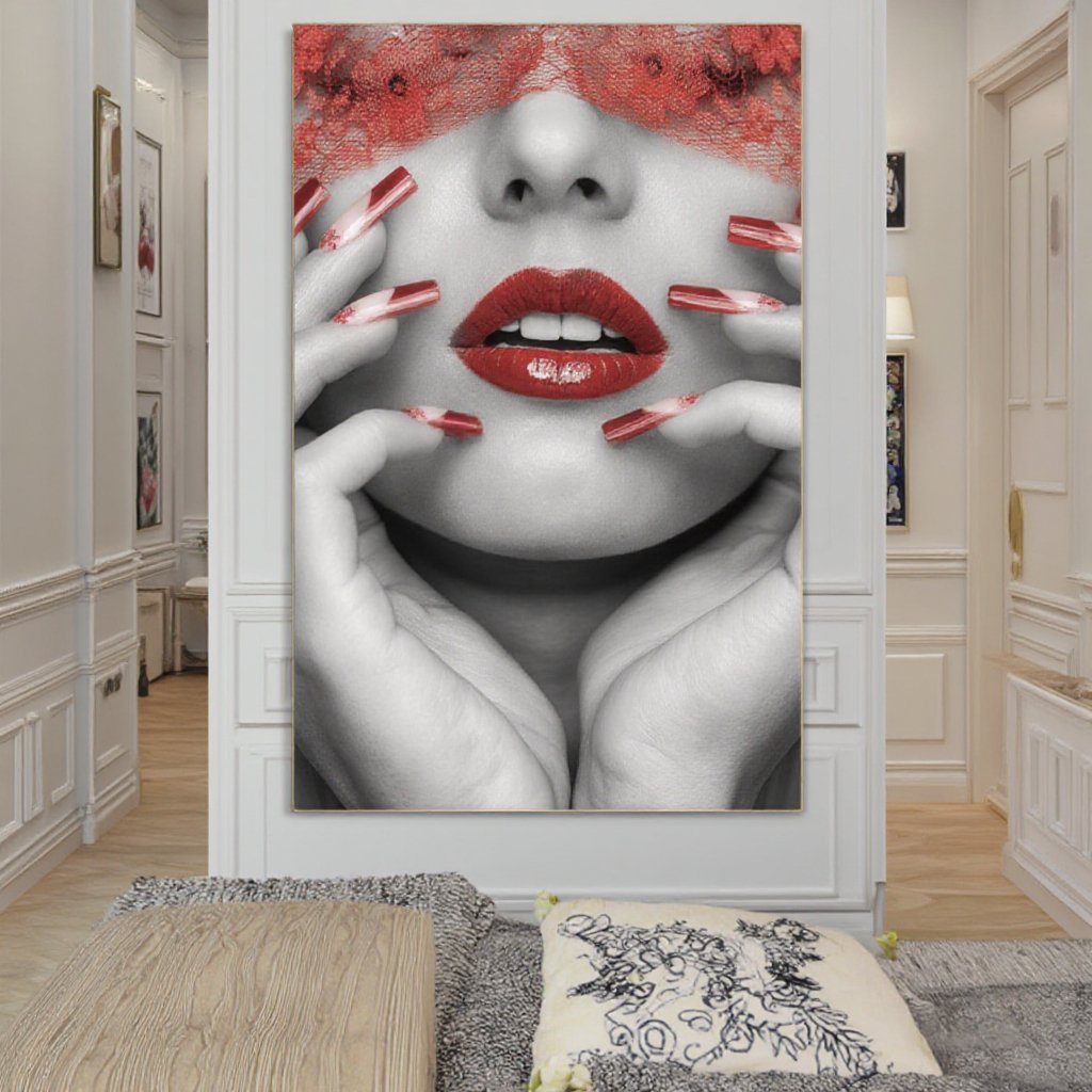 Modern Luxury Diamond Painting Elegant Sexy Women Wall Art Logo Living Room Custom