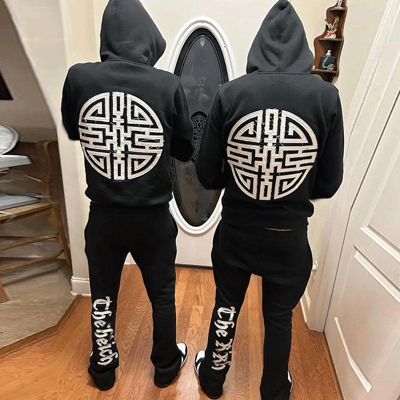 Custom Heavyweight 100% Cotton Sportswear Suit Street Suit French Terry Jogger Sportswear High Quality Men Sportswear