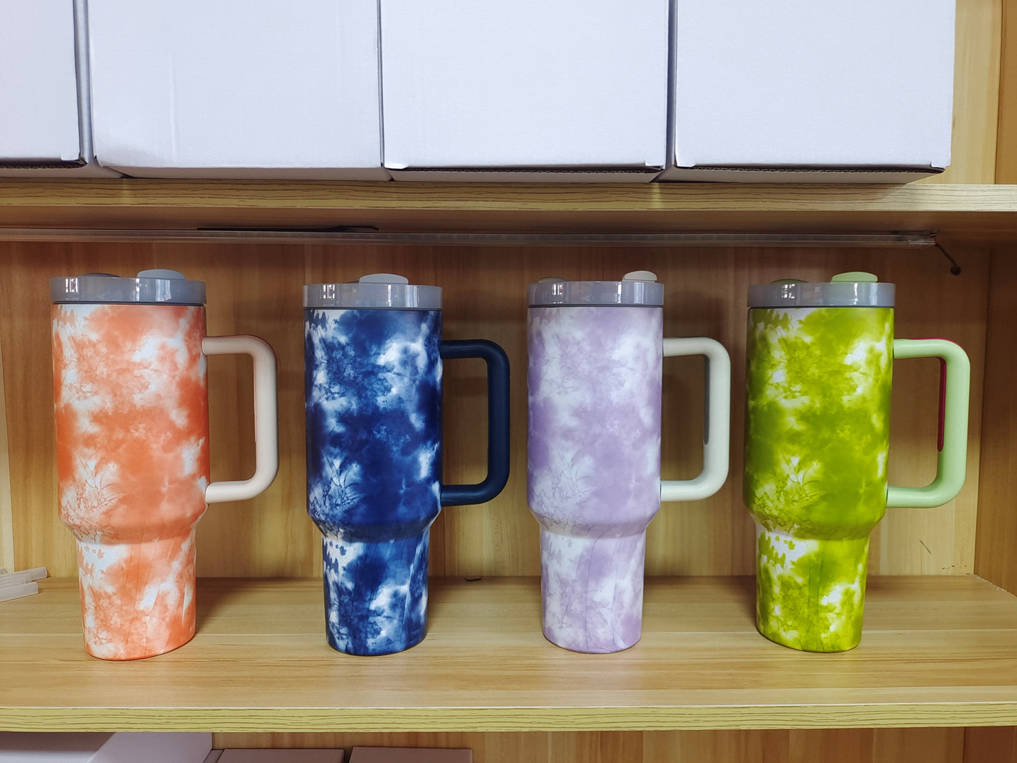 Custom 40 Oz Tumbler Reusable Stainless Steel Insulated Water Bottle 40 Oz Coffee Cup Travel Car Cup With Handle Straw Cover