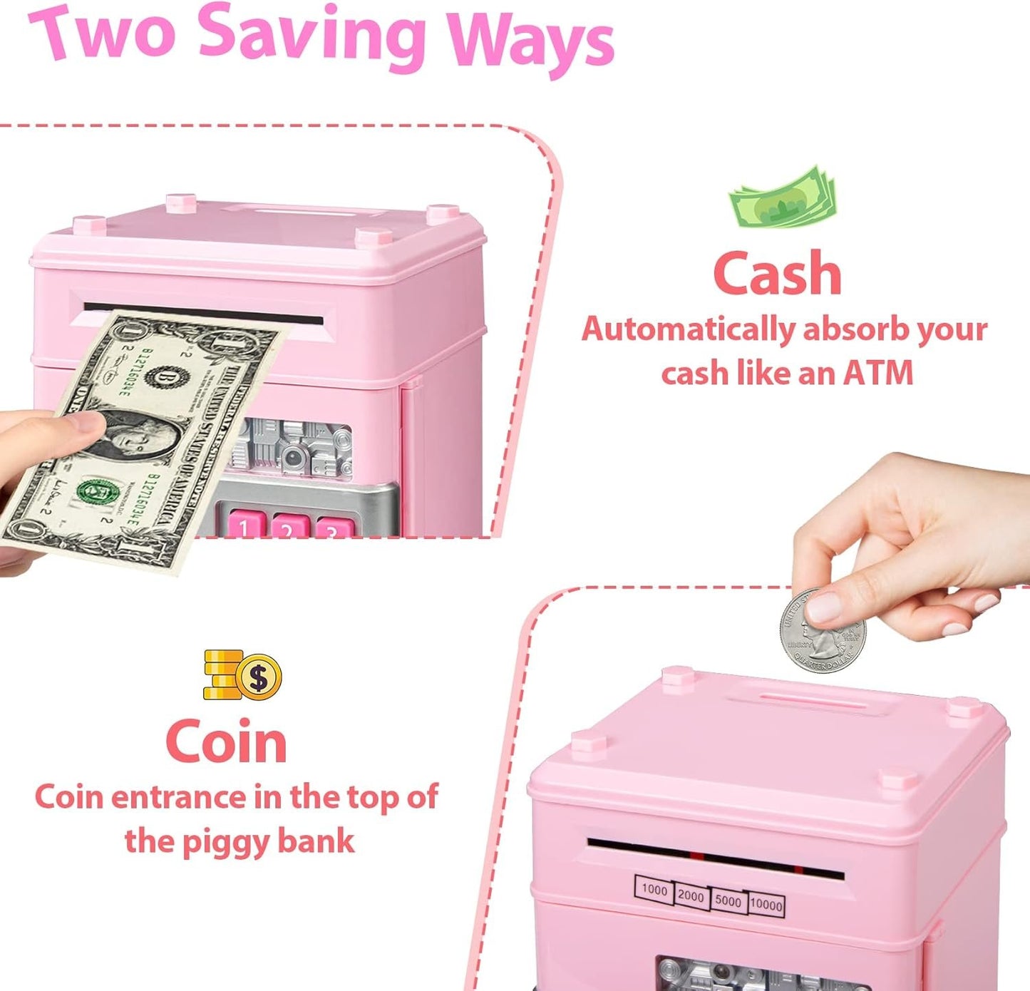 GL Hot Sale Blue Electronic Money Saving Bank Children's Birthday Gift Piggy Bank Children's Password Password Piggy Bank