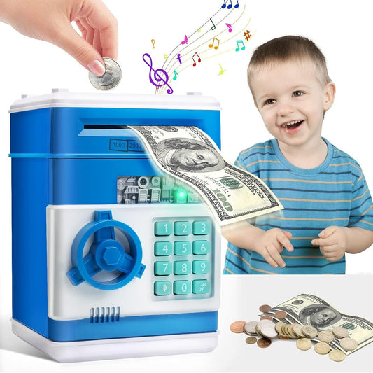 GL Hot Sale Blue Electronic Money Saving Bank Children's Birthday Gift Piggy Bank Children's Password Password Piggy Bank