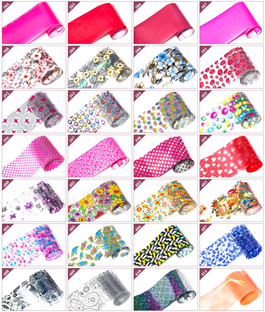Wholesale Over 400 Design Plastic Paper Nail Transfer Foil Sticker Decals In Stock