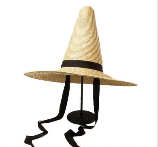Wide-brimmed Witch Straw Hat And Long Ribbon Sun Hat New Design For Fashion Girl With Summer Dynamics