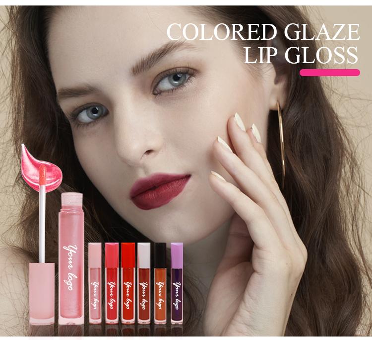 Customized logo OEM odm wholesale matte lipstick gloss lip gloss clear finish cruelty free glitter lip gloss set