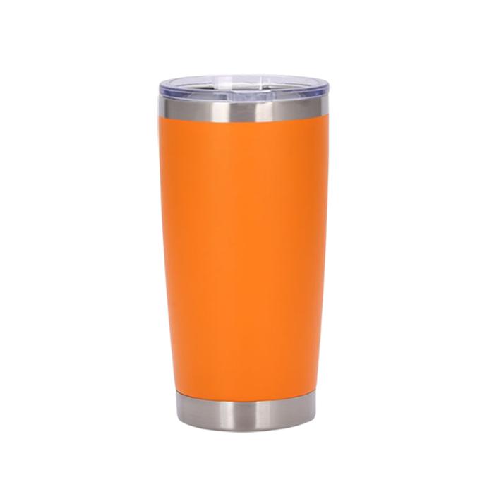 Custom 20 Oz Tumbler Cup With Powder Coated Color Double Wall Stainless Steel 20 Oz Coffee Tumbler With Lid And Straw
