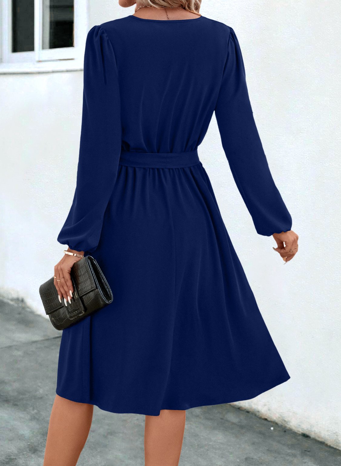 Women's 2025 Autumn And Winter New European And American Women's Long Sleeve Small V-neck Women's Skirt Dress