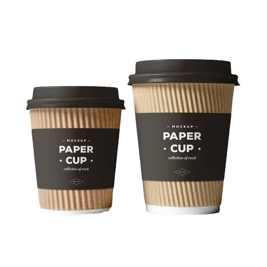 Custom Logo Printing Disposable 8 Oz 10 Oz 14 Oz 16 Oz 22 Oz Double Wall Coffee Paper Cup With Lid
