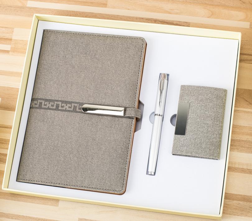 Corporate Gift Souvenirs Customized Logo For Guests Notebook Journal With Pen And Flask Umbrella USB Power Bank