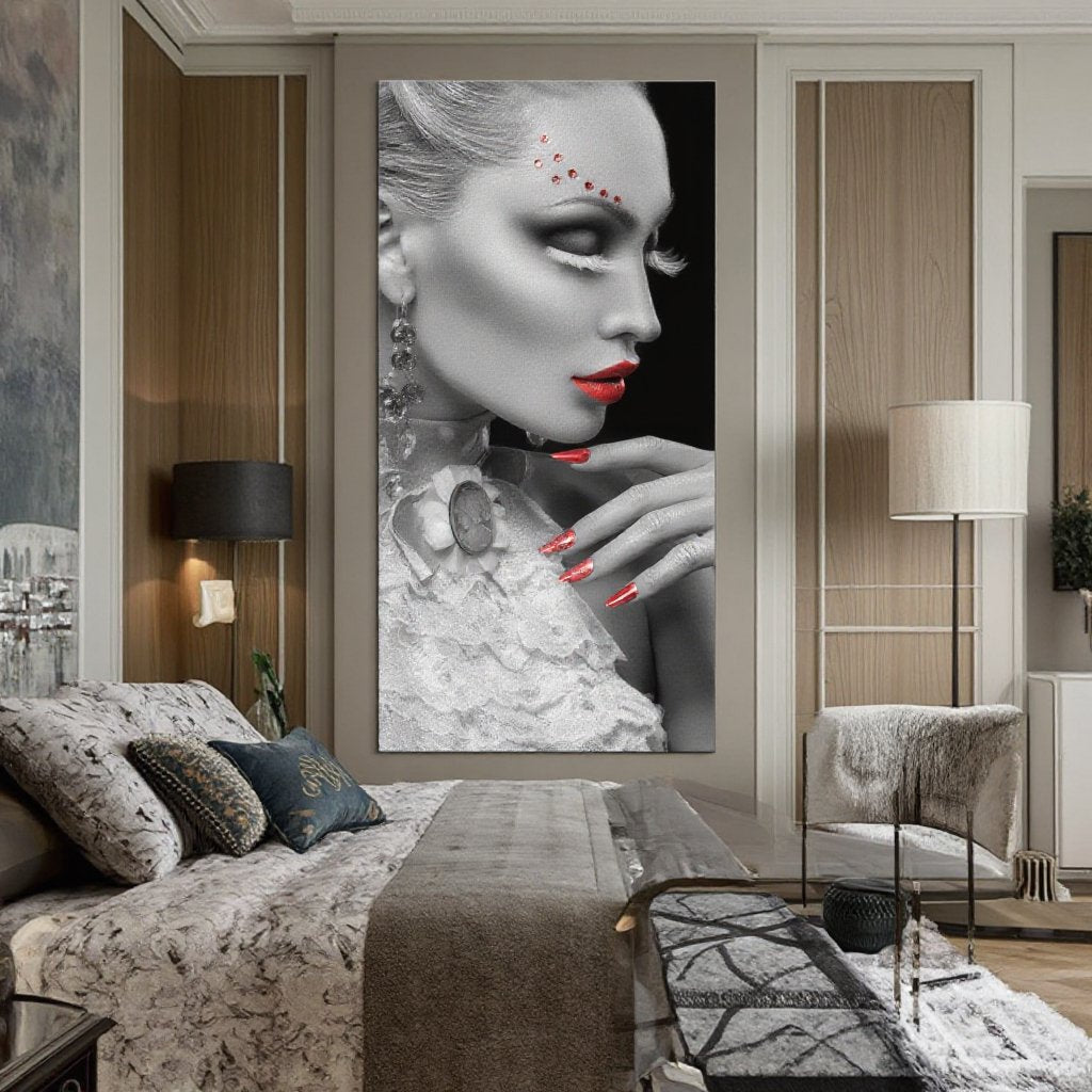 Modern Luxury Diamond Painting Elegant Sexy Women Wall Art Logo Living Room Custom