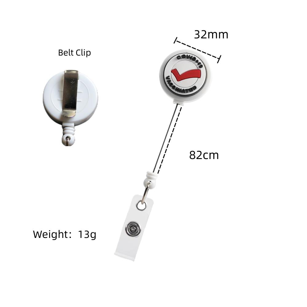 Bestom MOQ 100 32mm Silicone Nurse Accessories Gift ID Card Badge Retractable Reel, Heart-shaped Stethoscope Badge Holder