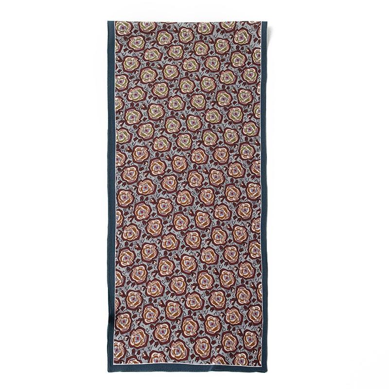Spring And Summer Women's Silk Scarf All-match Gradient Printing Long Shawl Dual-purpose Square Sunscreen Adult Section
