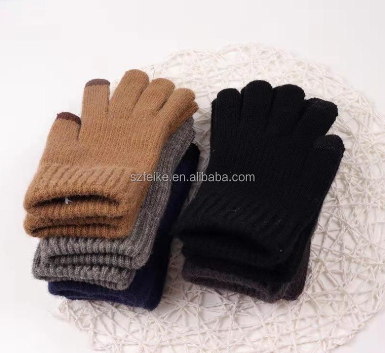 New Knitted Wool Gloves Cycling Outdoor Touch Screen Alpaca Warm Thick Winter Jacquard Ladies Hand Gloves
