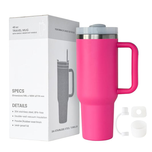 Custom Logo 30 Oz Cup Double Wall Vacuum Stainless Steel 40 Oz Coffee Outdoor Tumbler Travel Mug With Handle And Straw