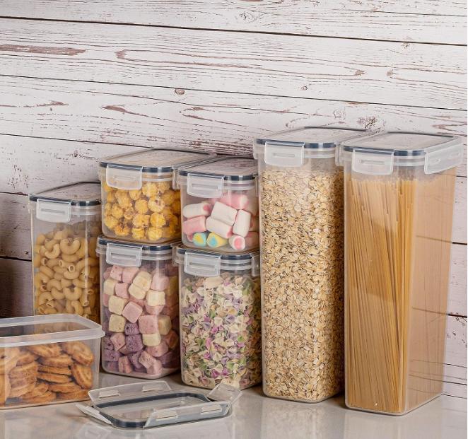 OWNSWING 24-piece Set BPA-free Airtight Plastic Stackable Kitchen Organizer Grain 42 Packs Of Dry Food Storage Box Container