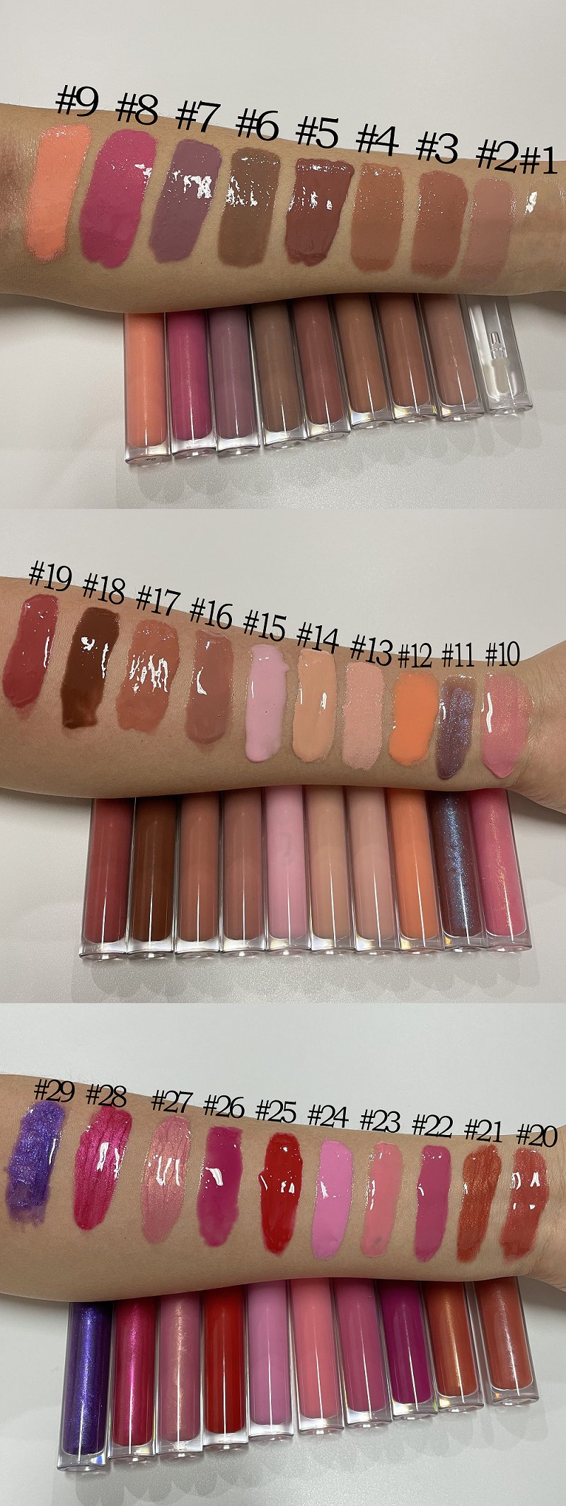 Custom Plump Gloss Lip Gloss Nude Brown Lip Gloss Transparent Glitter Lip Gloss Private Label