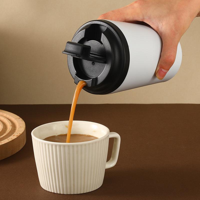 Portable 8 Oz And 12 Oz Stainless Steel Coffee Cup Double Wall Insulated Tumbler Coffee Tea Cup With Flap